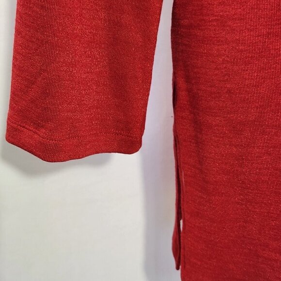NWT  T-Tahari Women's Size Large Red Mock Neck Long Sleeve Vented Sweater Casual - Picture 6 of 16